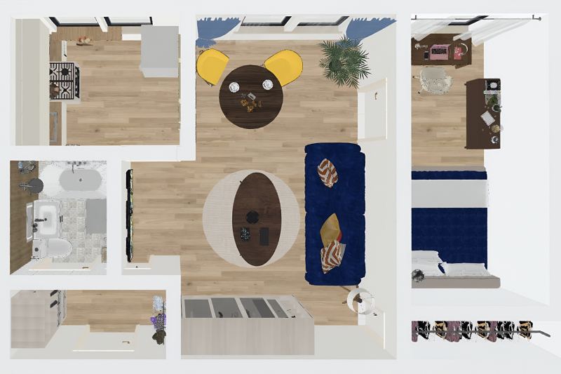 Как я сделала ремонт в хрущевке с проход­ной комнатой за 1,8 млн рублей: фото до ​и после